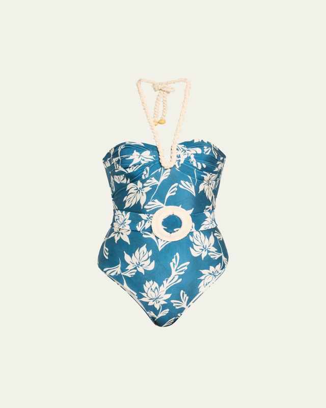 Artichoke Halter One-Piece Swimsuit